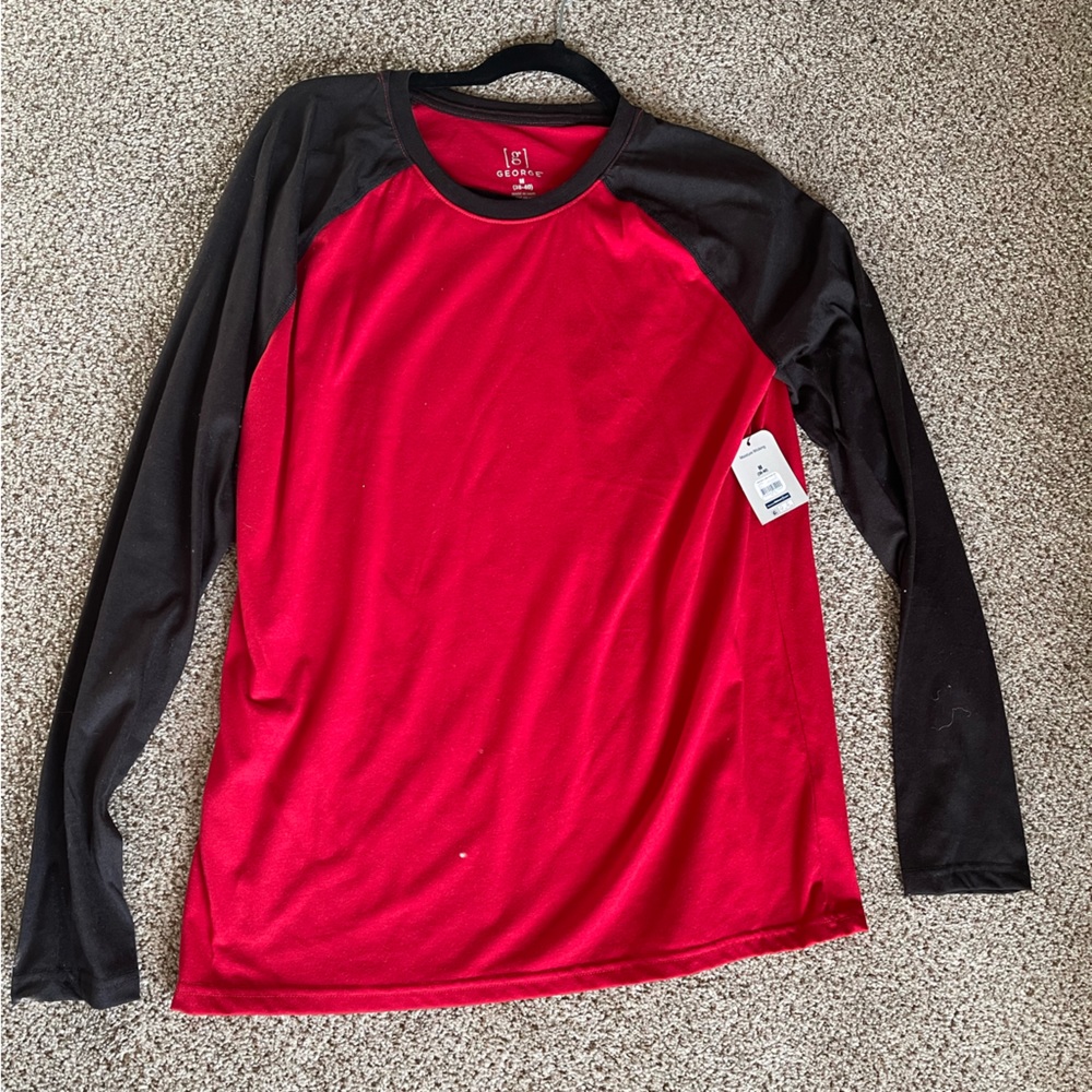 Red shirt black sleeve long sleeve tee George brand